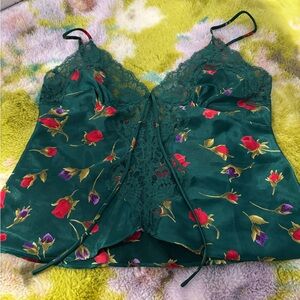 Floral Lace Trim Cami Top